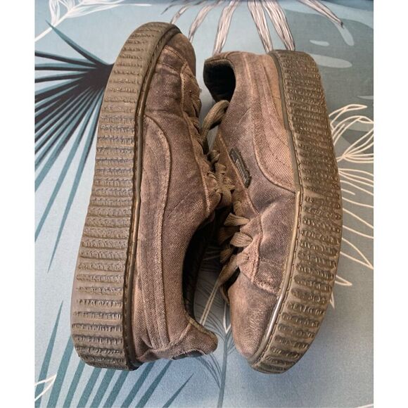 Puma Fenty By Rihanna Creeper gray Velvet SNEAKER GYM SHOES sz 7.5 - Picture 5 of 8